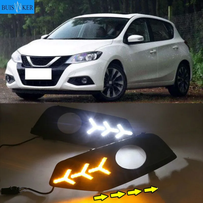 

1 Pair For Nissan Tiida 2016-2019 of 12V Car Auto LED Daytime Running Light Lamp DRL Fog Lamp