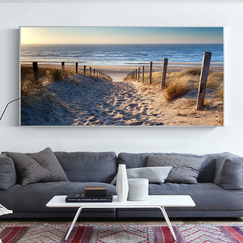 

Seaside Beach Sunrise Landscape Graceful Posters and Prints HD Print Wall Art Pictures Living Room Decoration Canvas Painting