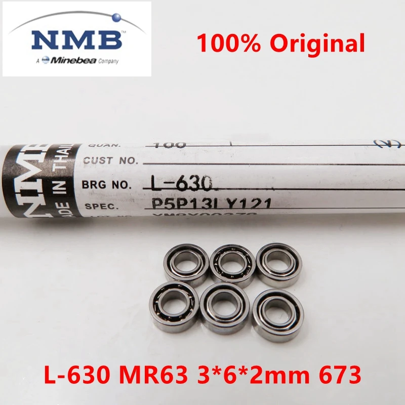 50 Stück Original NMB Minebea offenes Lager L-630 MR63 3*6*2mm 673 Miniatur-Kugellager 630 3x6x2 mm – Detail 1