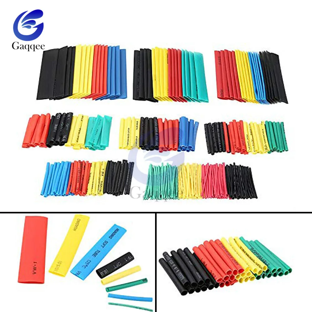 400PCS/Lot Polyolefin Heat Shrink Tube Set 3.5mm / 8 Sizes 1-14mm 2:1 Heat Shrink Tubing Insulation Shrinkable Tube Wire Cable