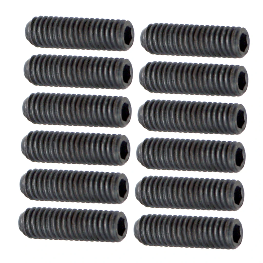 1 Pack/12pcs Guitars Bridge Saddle Height Adjust Hexagon Screws Bolts Black Luthier Tools DIY