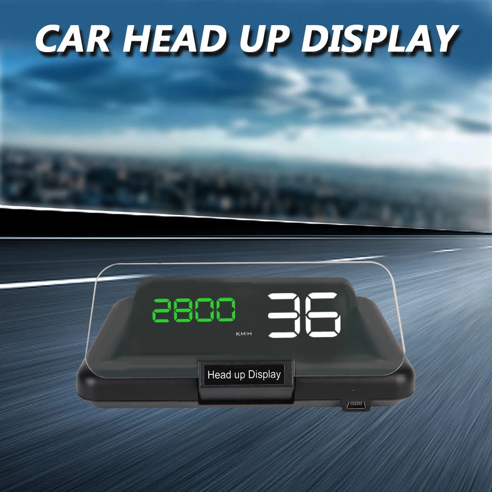 Windshield Projector Water Temp RPM Voltage Alarm OBD2 Speedometer Car Security Alarm Car Head Up Display C500 Mirror HUD