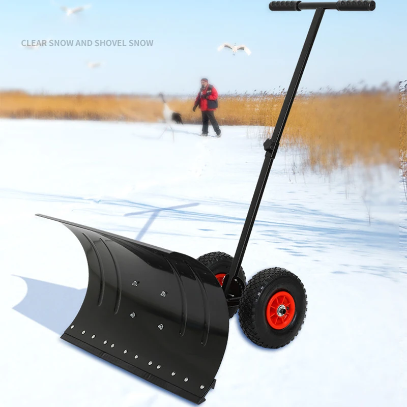 

Wheeled hand push snow shovel BD-SS501 push snow board household snow plow tool vehicle snow shovel artifact snow plow