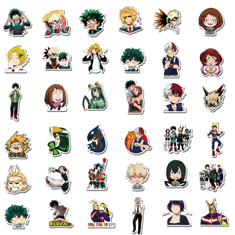 10/30/50/100pcs  My Hero Academia Anime  For Snowboard Laptop Luggage Fridge Car- Styling Vinyl Decal Home Decor Stickers