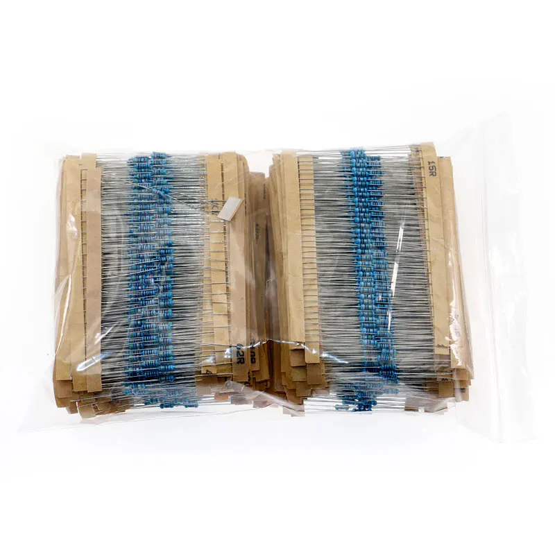 3120pcs/Box 156Value x 20pcs 1% 1/4W Metal Film Resistor Kit 1R-10M Ohm Component Pack