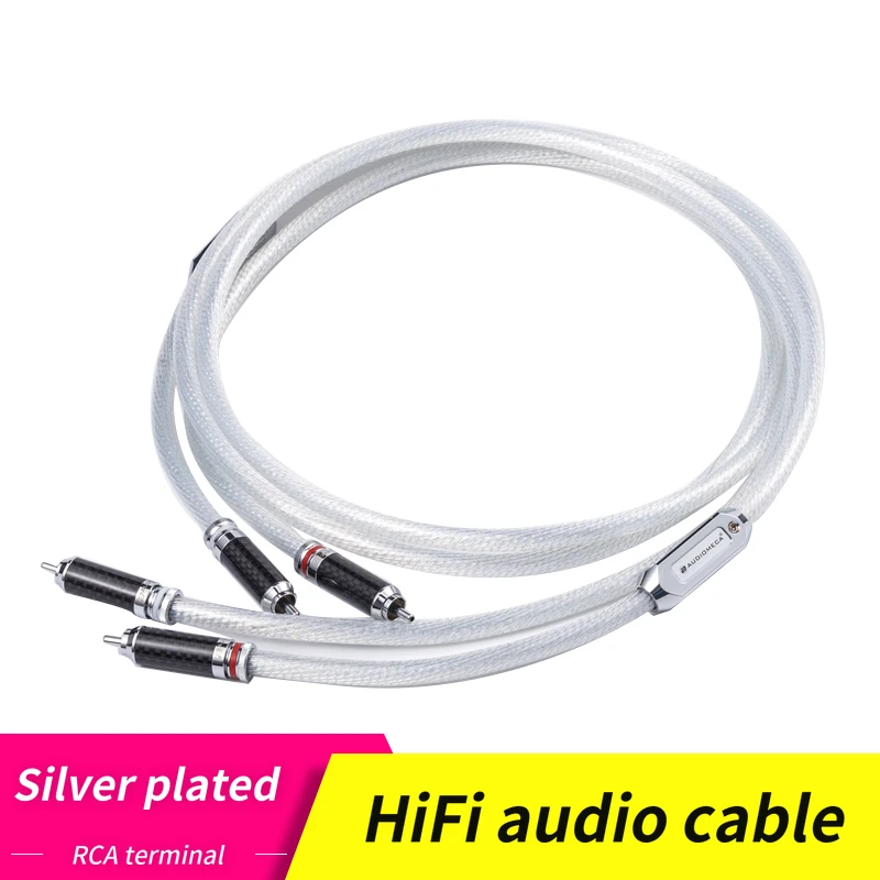 Audiomeca hifi audio cable OCC silver plated fever signal line RCA cable