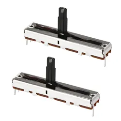 UXCELL 2Pcs Fader Variable Resistors Mixer 45mm Straight Slide Potentiometer B100K Ohm Single Channel