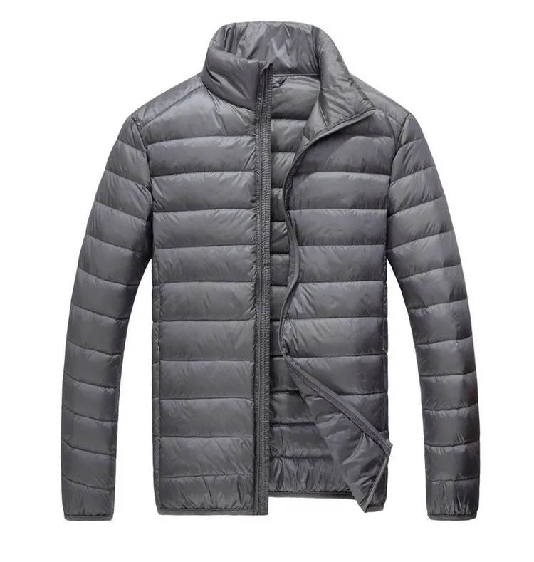 2026 Men's Lightweight Warm Coat, Winter Parkas Jacket Royal Blue Black Gray Red Green Male Light and Thin Coats