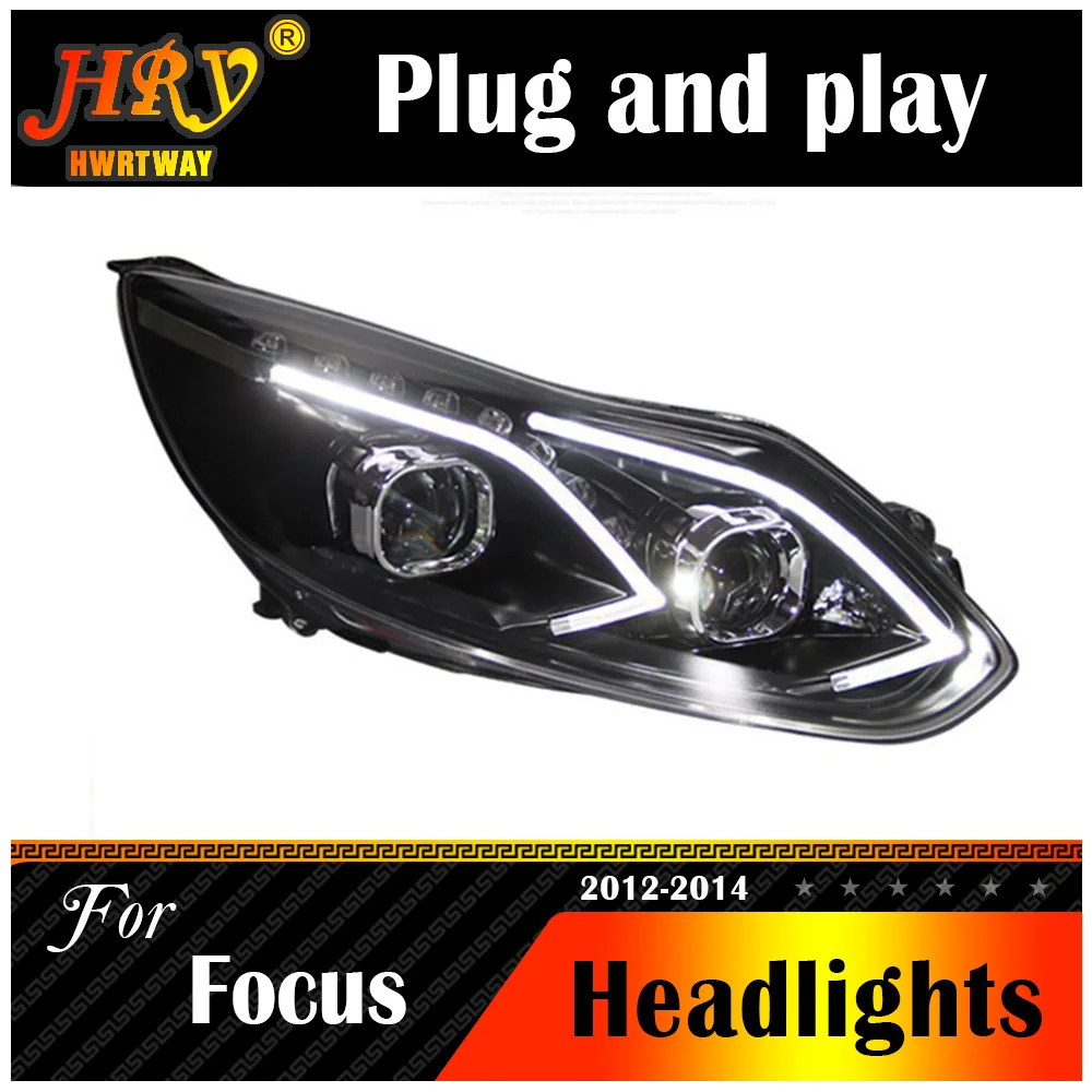 Car Styling Per Focus 2012 2013 2014 Fari Focus 3 LED Faro DRL Lente A Doppio Raggio bi-xenon HID Accessori Auto