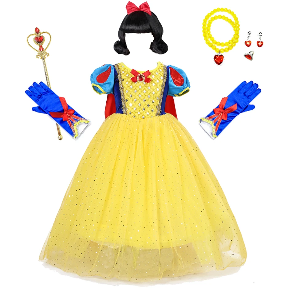 Vestido de Blancanieves para niñas, disfraz de princesa para fiesta de  cumpleaños y Carnaval, disfraz de fantasía para niños de 3, 4, 5, 6, 7, 8,  9 y 10 años / Ropa de niños, image size:950x950
