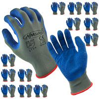 24Pcs/12Pairs Household Gloves Non-slip Wear-resistant Breathable Labor Work Garden Latex Work Gloves Protective Gloves