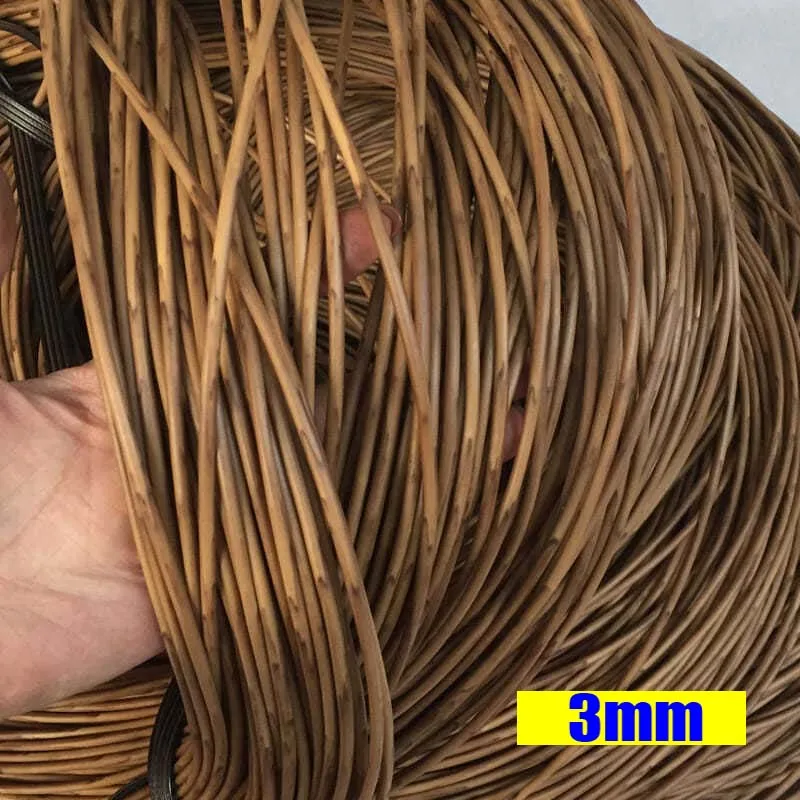 10 Meters 3mm Round Gradient Synthetic PE Rattan Retro Weaving Material For Knit Repair Table Chair Basket Home Furniture Decor