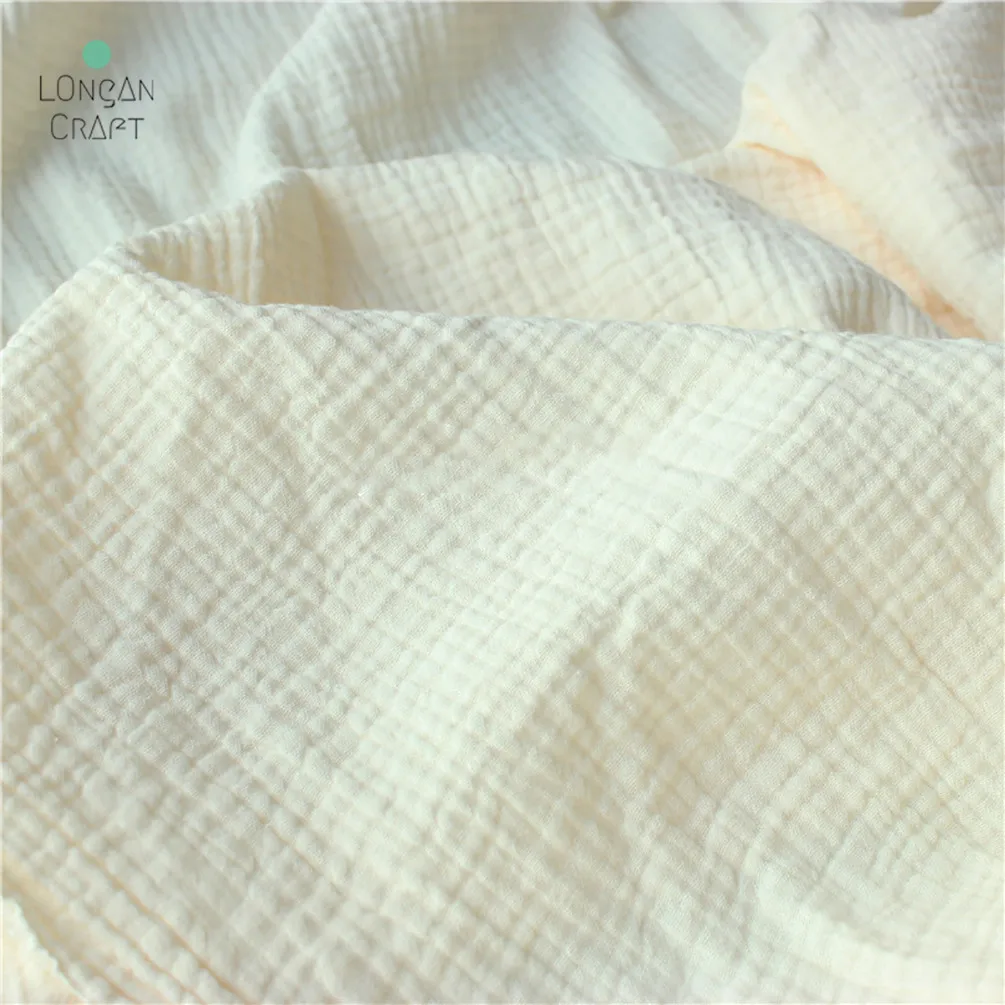 Longan Craft Supplies 50*135cm Double Gauze 100% Cotton Fabric For Baby Clothes / Sleepwear / Shirts / Skirts