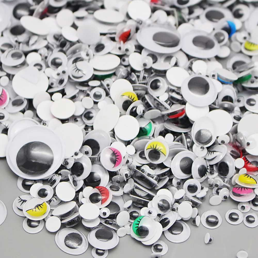 100pcs/200pcs Self-adhesive Googly Wiggle Eyes for DIY Scrapbooking Crafts Projects DIY Dolls Accessories Eyes Handmade Toys GYH