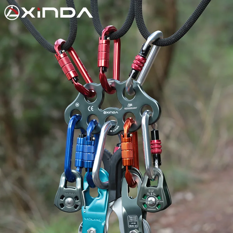 XINDA Professional Accessory Split Rope Plate Divide 4-hole Force Plate Outdoor  Four-hole Plate Rock Climbing Equipment