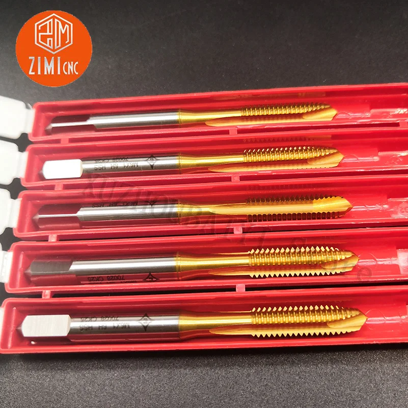 T6X1-HSS-TIN Titanium-plated screw point high-quality machine tap hand tool thread cutting kit, thread tapping tap Wire tapping