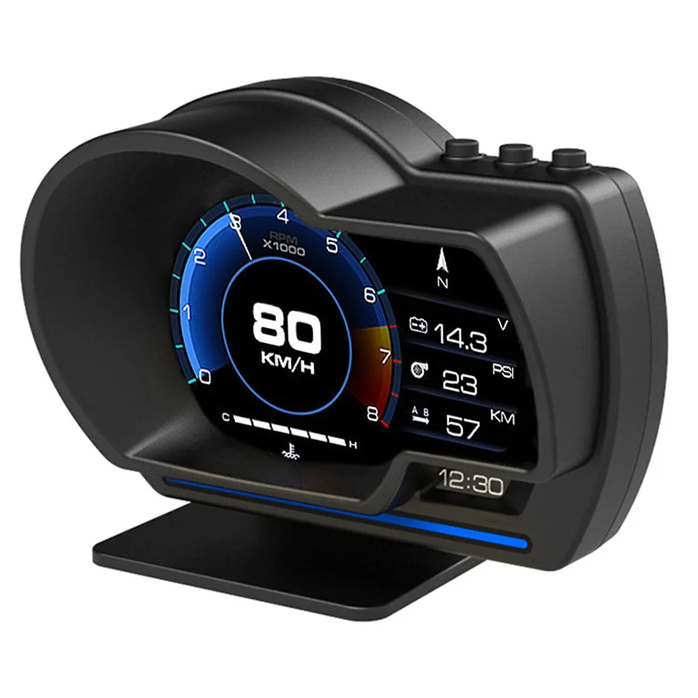 

Newest Car Head Up Display OBD2+GPS Smart Car HUD Turbo Gauge Digital Odometer Security Alarm Water&Oil temp RPM Auto Meter