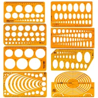 Circular oval ruler durable K Resin drawing design furniture architect template drafting ruler template measuring ruler 2