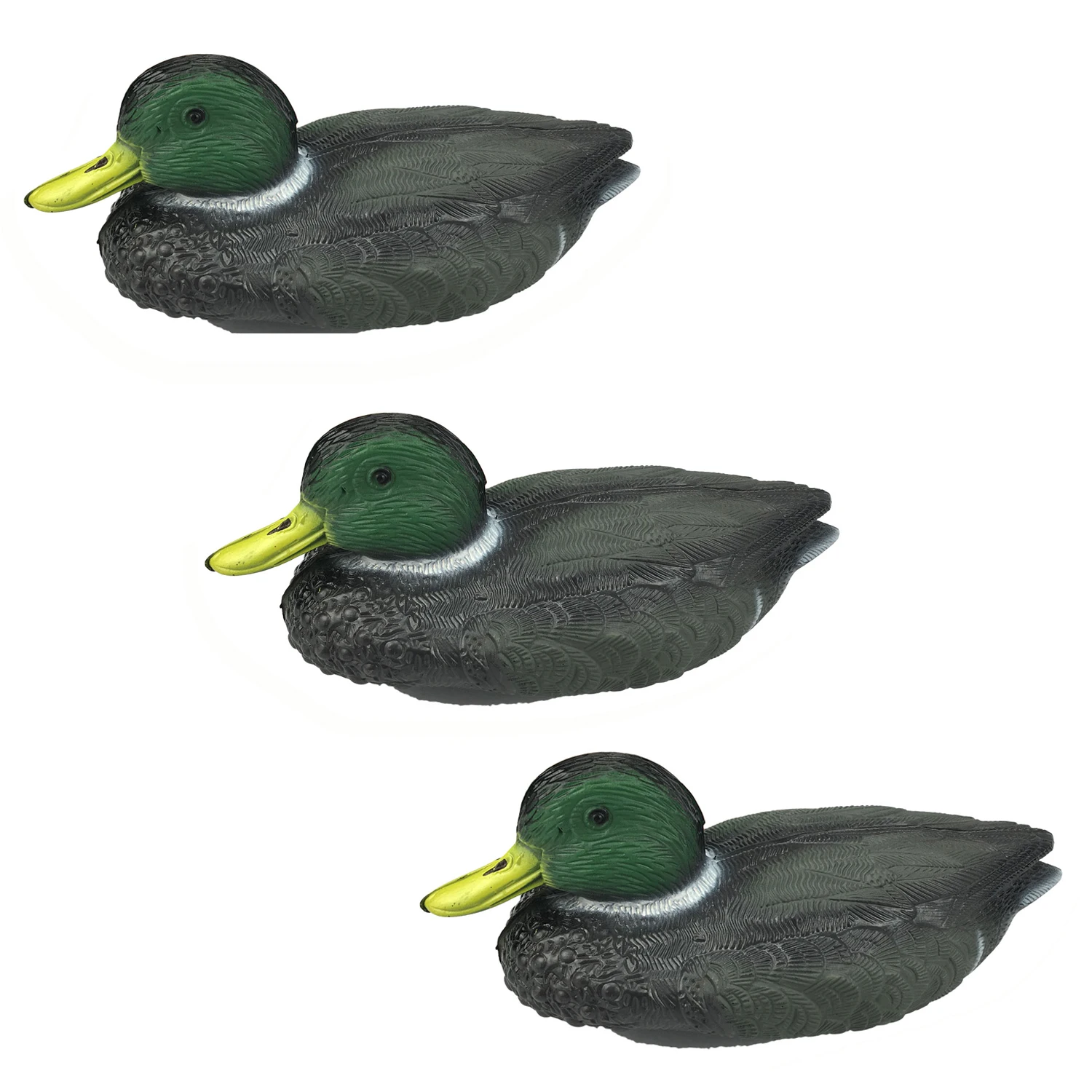 

Tourbon 3Pcs Vivid Carved Plastic Mallard Male Duck Decoy Ornaments Painted 3D Animal Bait Hunting Accessories