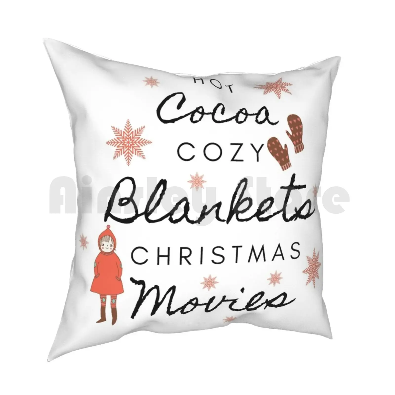 Hot Cocoa Cozy Christmas ! Pillow Case Printed Home Soft Throw Pillow Hot Cocoa Cozy Christmas Movies Hot Cocoa Cozy