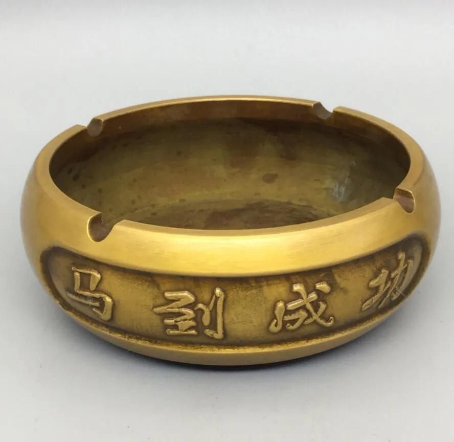 Archaize brass twelve zodiac and horse ashtray crafts statue