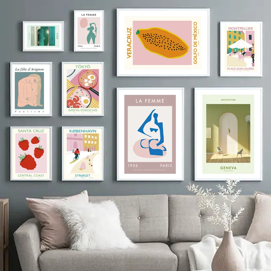 

Abstract Minimalist Body Art Fruit City Landscape Poster Wall Art Print Canvas Painting Gift Home Decor Pictures For Living Room