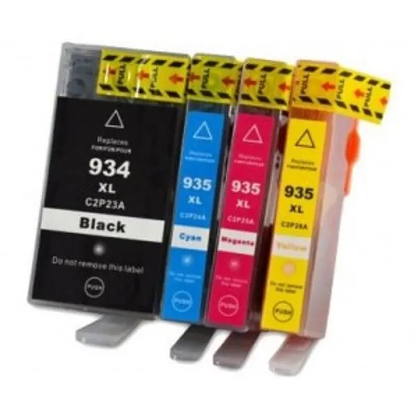 Pack 4 x ink cartridges HP 934 XL and 935 XL compatible-Non Oem-cartridge HP OfficeJet printers 6812, 6815, 6822, 6825, Pro 6200, 6230, 6235, 6239, 6820, 6830, 6835-consumable printer-Premium quality