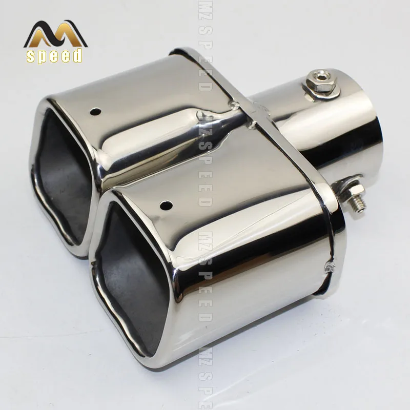 Car accessories Exhaust system Muffler Universal Double out silver blue exhaust tip Boutique snap-type exhaust muffler