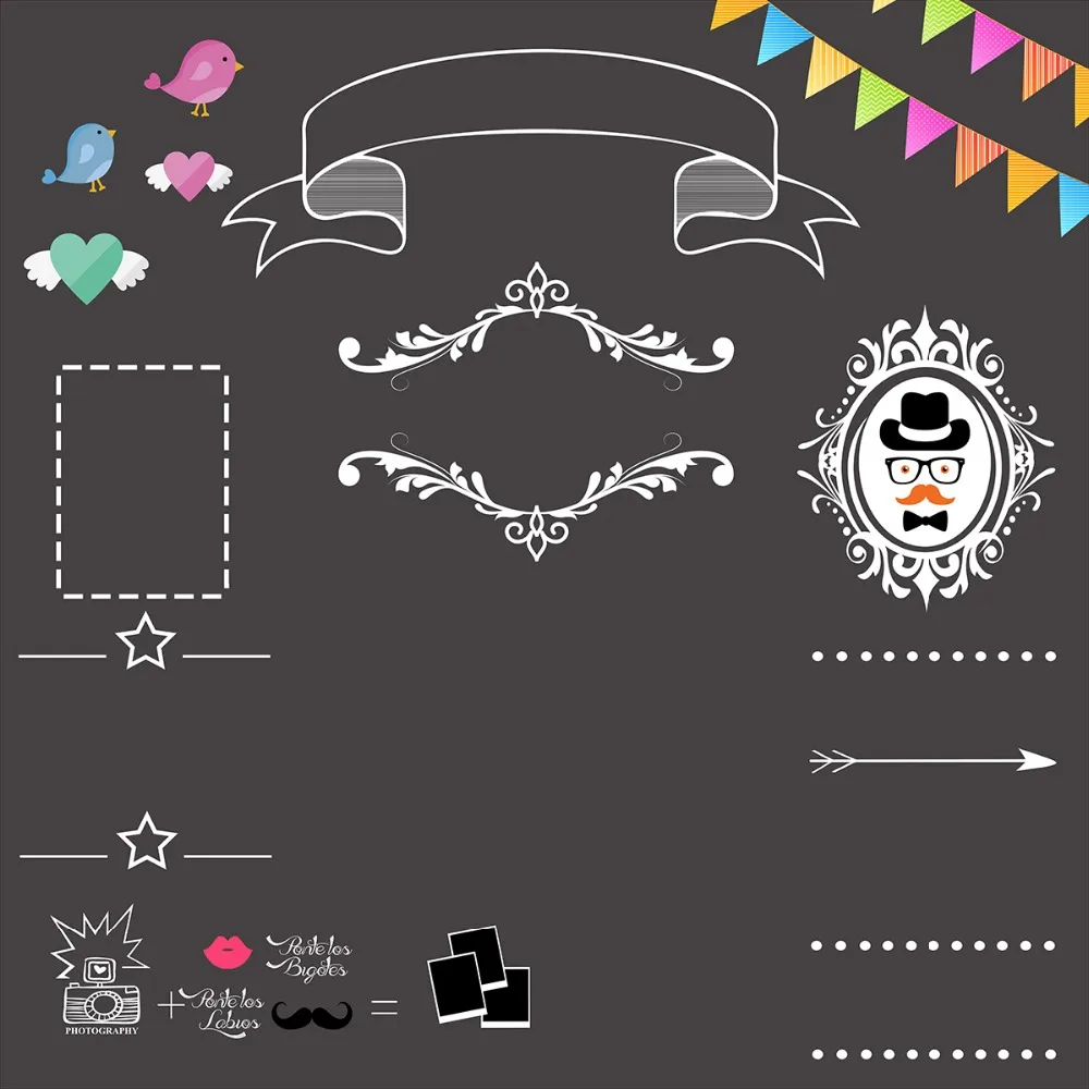 Allenjoy Custom กระดานดำพื้นหลังงานแต่งงานสีดำหรือขาว Idea ชอล์กครบรอบพื้นหลัง Photo Booth Decor แบนเนอร์