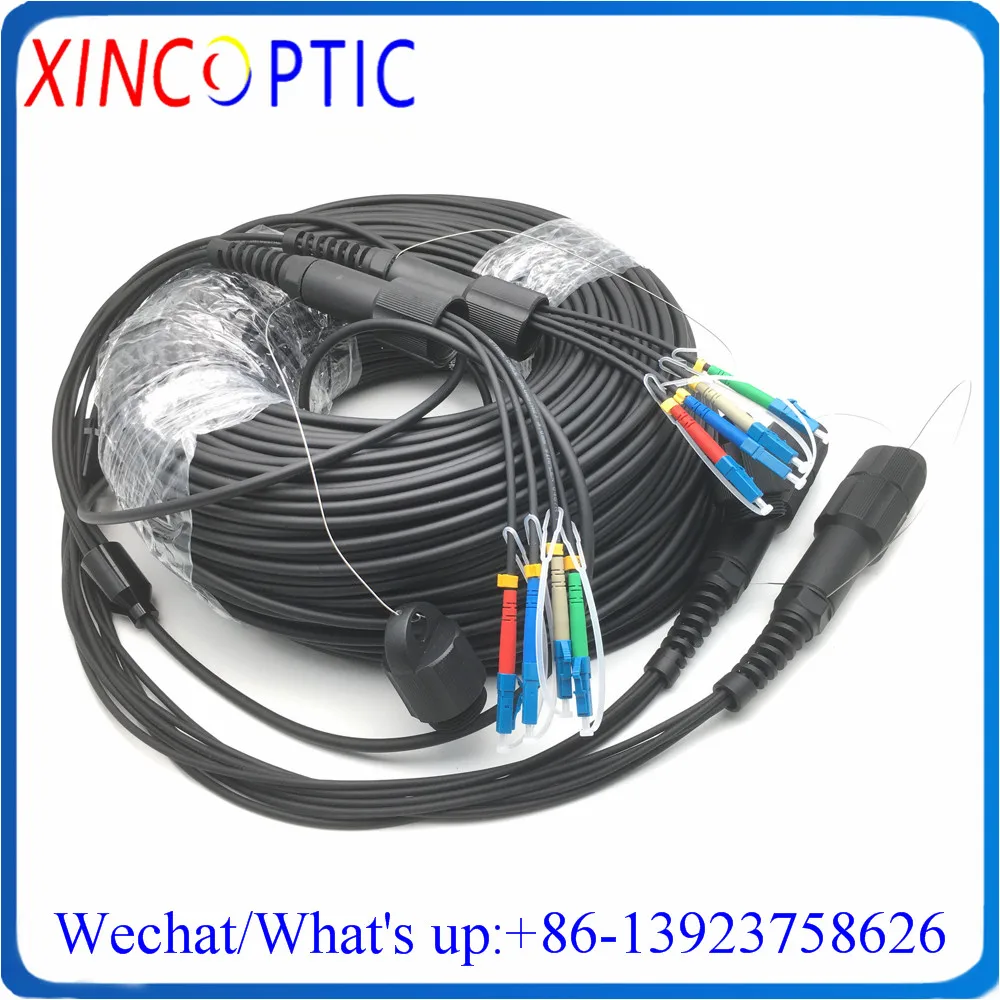 

8Cores 150M SM G657A 8C 2Pcs PDLC/SC-PDLC/UPC Outdoor DVI Waterproof 8F Armored Single Mode 8Fiber Optic Patch Cord Cable Jumper