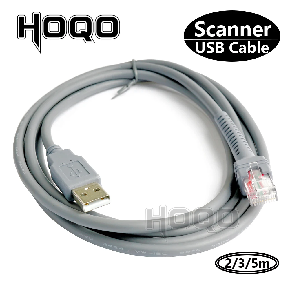 2M Barcode Scanner USB Cable LS2208/A LI2208 LS4278 STB4278 LI4278 USB to RJ45 for Symbol Zebra Motorola 6FT Flatted USB Port