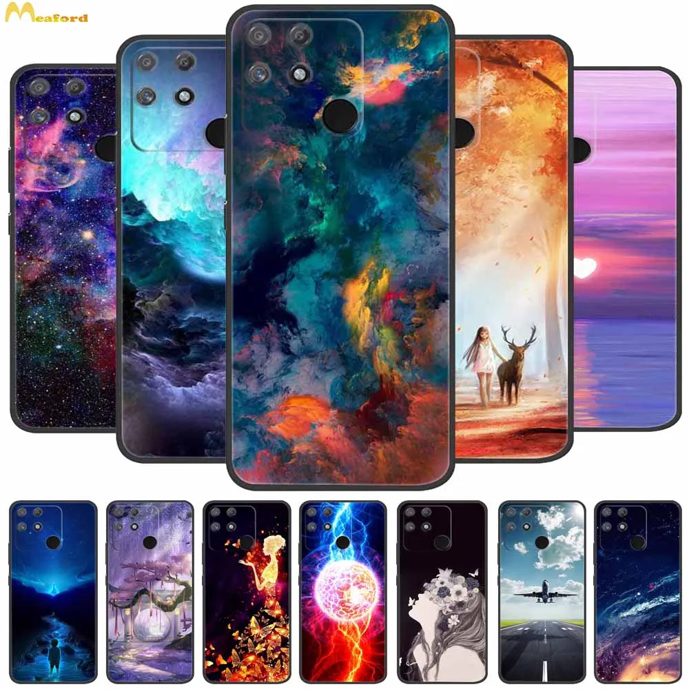 Аксессуары для Realme 50A чехол для телефона Мягкие силиконовые противоударные Чехлы для Realme 50A Prime тонкие ТПУ черные бамперы Realme50A Funda