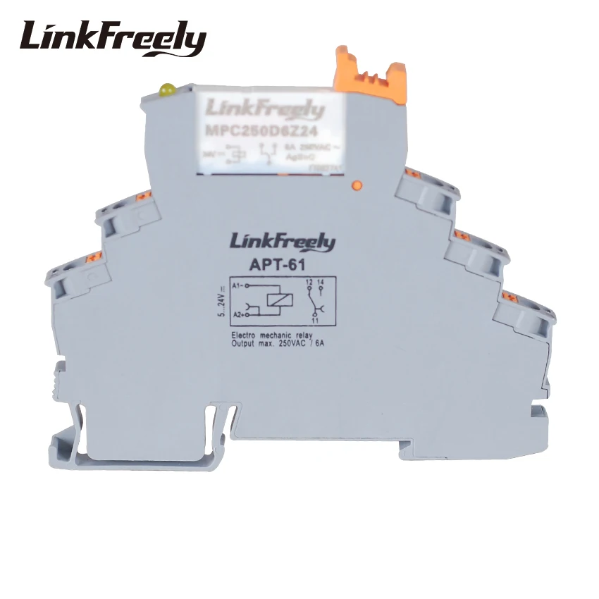 APT-61 MPC250D6Z24 10pcs Plug-in Relay Module & Board Common Positive Pole Input 24VDC Output 6A/250VAC 30VDC Contact Relays