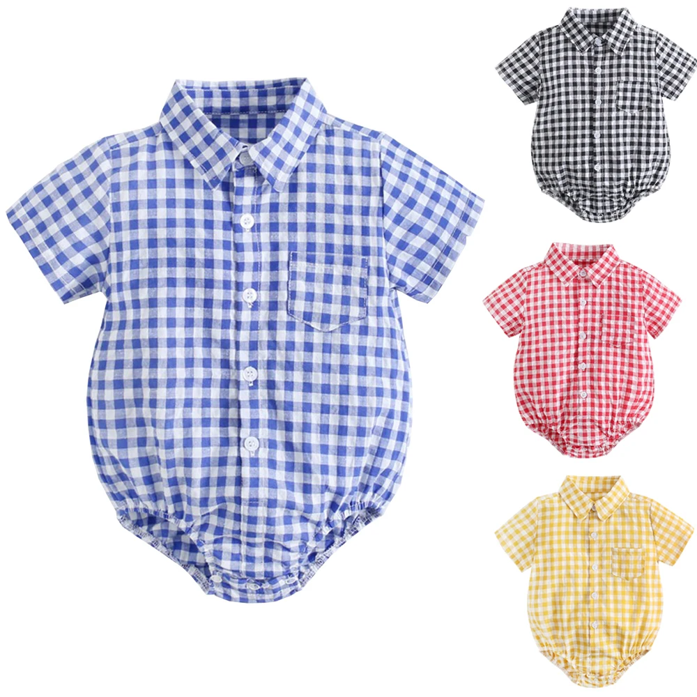 

Baby Girls And Boys Unisex Clothes Christmas Plaid Rompers Newborn Baby 0-3 Years Fits One Piece Suit Outfits