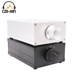1PC Machined Full Aluminum Audio Source Selector Switcher Converter HiFi Sound Output Splitter RCA CD Player Turntable TV DVD