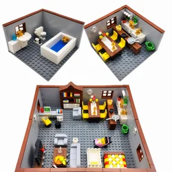 MOC City House Building Blocks Toys for Boys Girls DIY Blocks Living Kitchen Room Furniture Model Juguetes Bloques Kids Toys