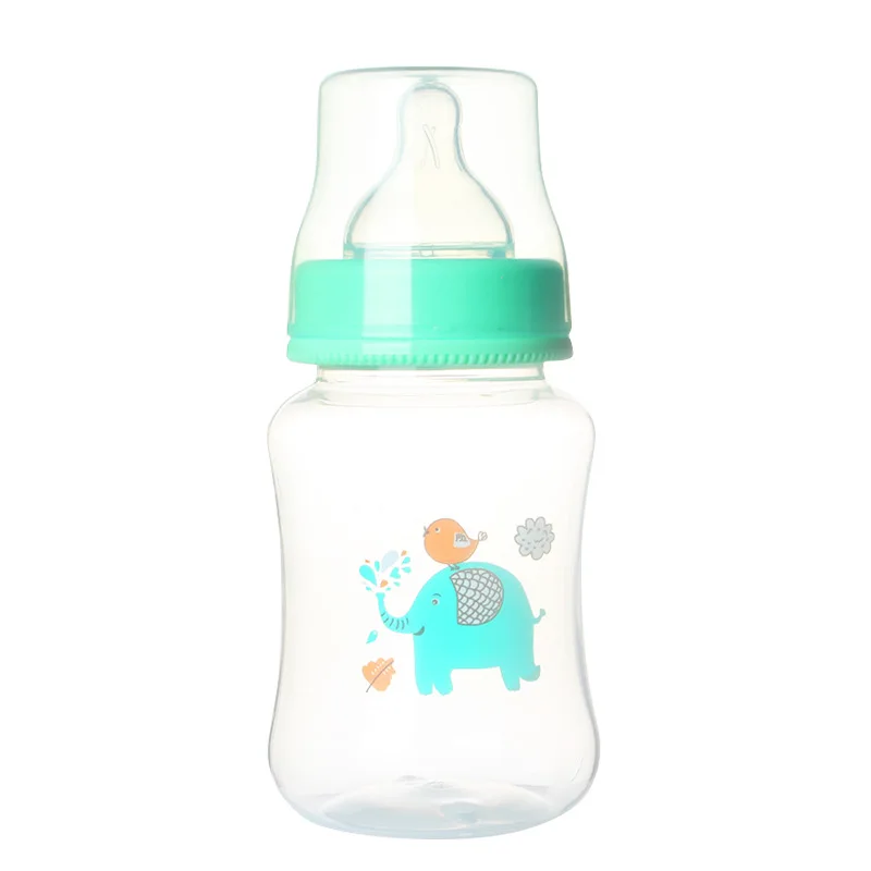 150/250/320ml bebê recém-nascido mamilo mamilo garrafa de silicone chupeta leite água alimentação padrão aleatório