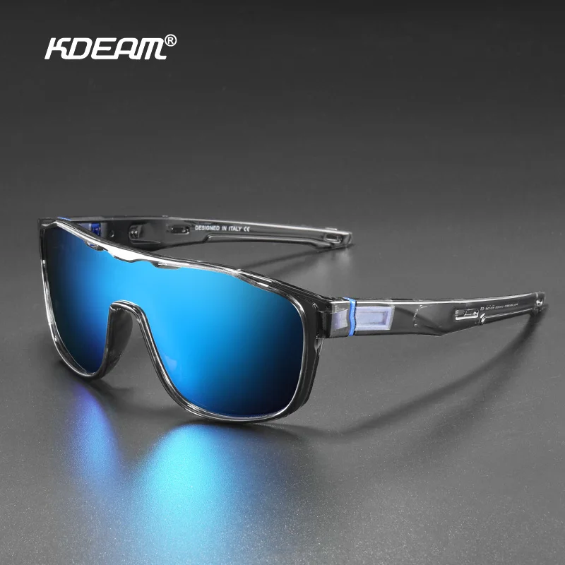 KDEAM One Piece Shield Men's Polarized Sunglasses Reduce The Wind Resistance Designed Sun Glasses Sports Driving Shades CE