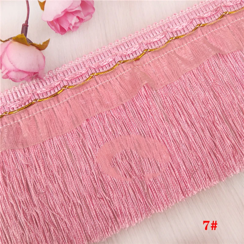 Braided Lace Trim for Curtain, DIY Tassel Fringe Trimming, Sewing Accessories, 10cm Width, 13 Meters/Lot, 5-099