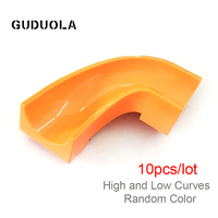 10pcs/lot High and Low Left Curves Big Bricks Marble Race Run Maze Balls Track Funnel in Blocks Building Blocks Toys