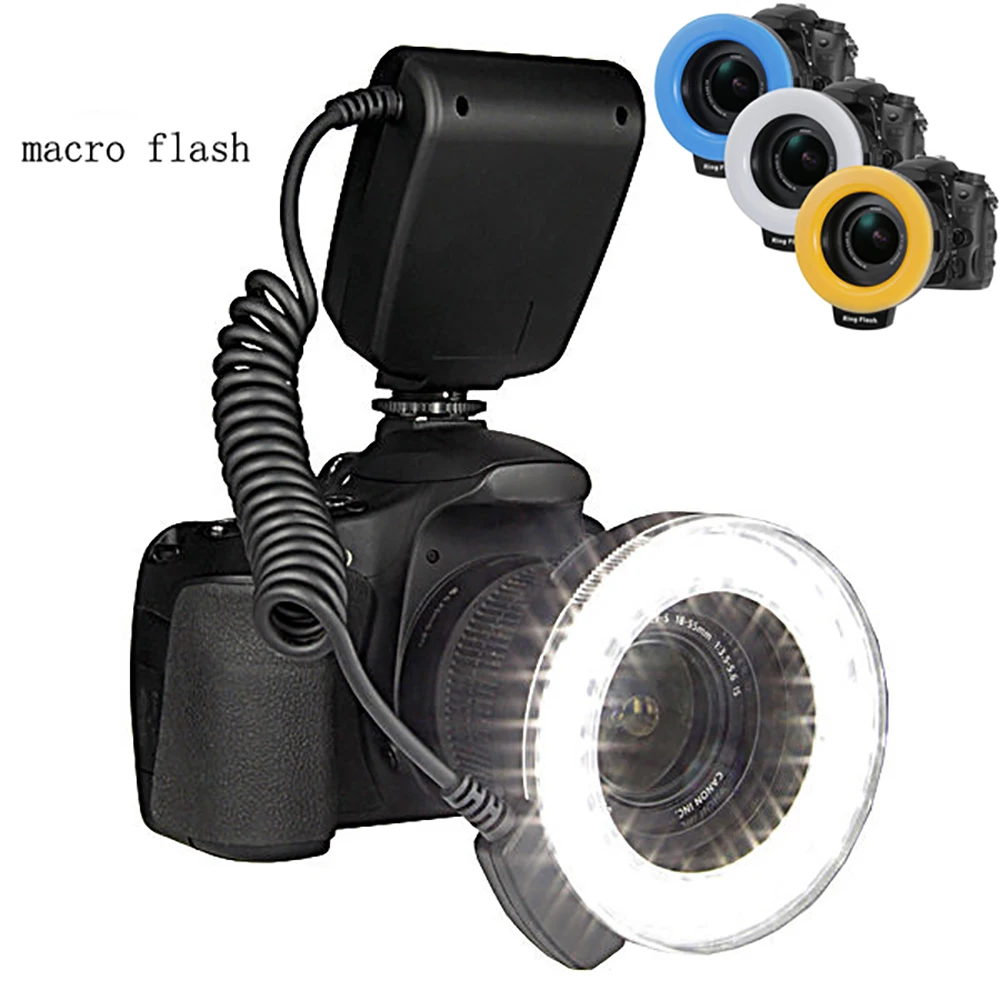 Fotopal RF-550D Macro LED Ring Flash with 8 Adapter Ring for Canon Nikon Pentax Olympus Panasonic DSLR Camera Flash FC-100 Light