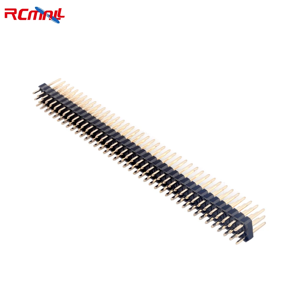 RCmall 10 Buah 3X40P 2.54Mm Pitch PCB Pin Header Pria Tiga Baris Lurus Pin Persegi Melalui Lubang Emas Flash Tiga Baris Ruang