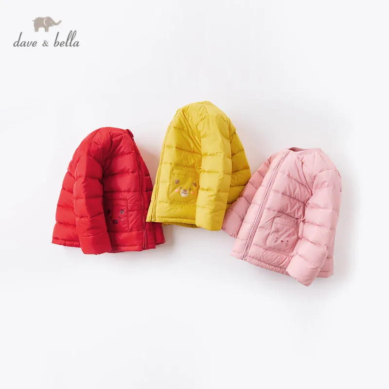 

DBZ16342 dave bella winter baby girls fashion cartoon ultra light down coat children 90% white duck down padded kids jacket