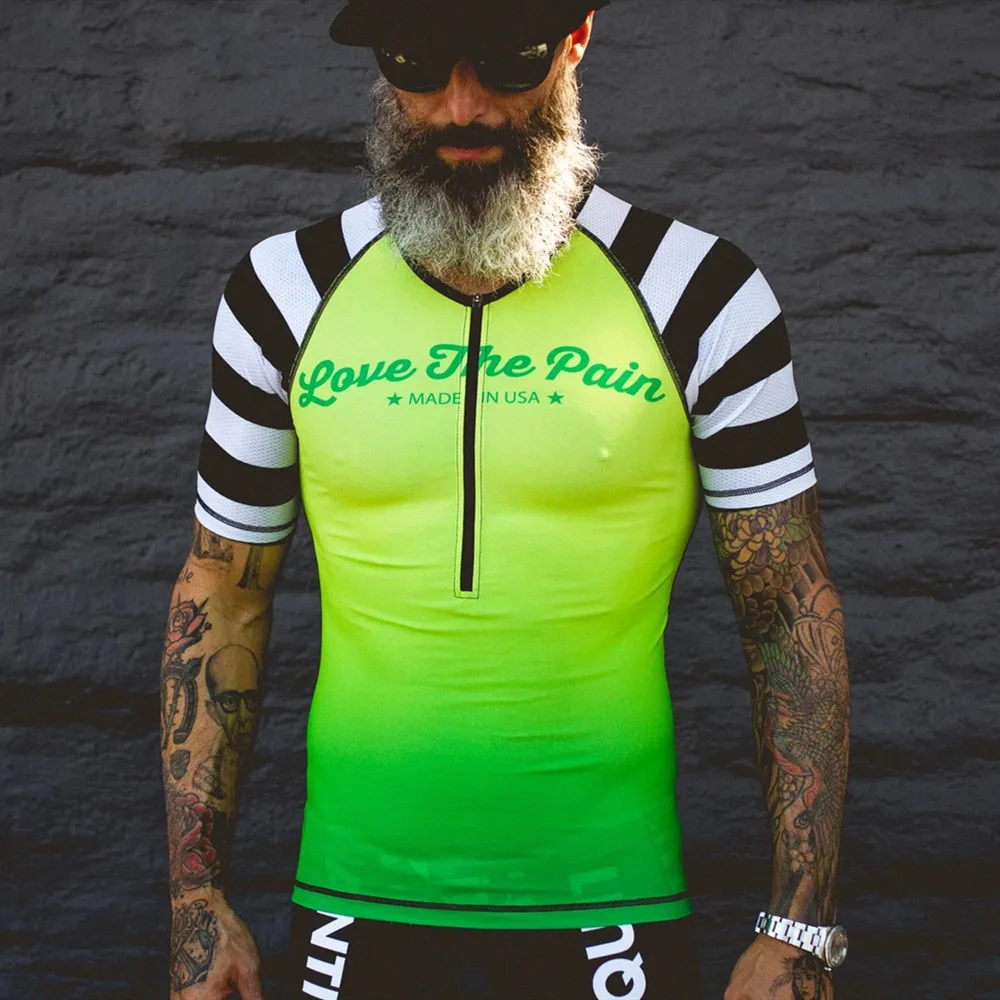 Love The Pain Men Cycling Jersey Road Bicycle Shirt Bike Quick Dry Jersey Summer Short Sleeve Breathable Maillot Ciclismo Hombre