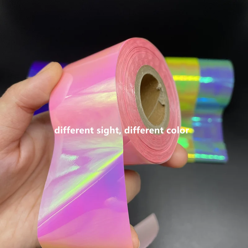 4cm*100m Aurora Cellophane Nails Glass Paper Rainbow Foils Nail Trend Design Ice Cube Korean Manicure DIY Nails Decoration