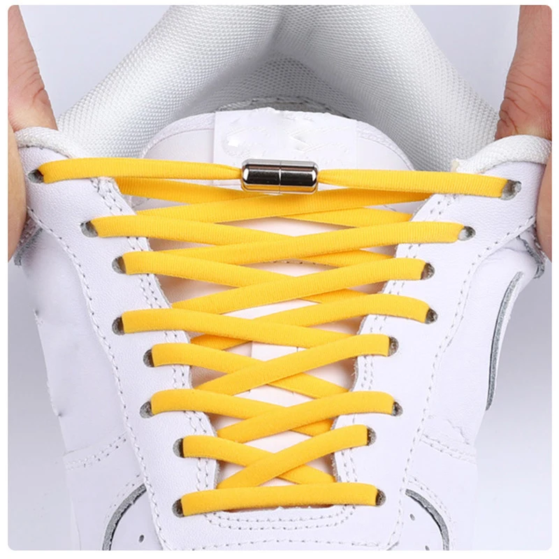 Elastic Shoe Laces Round No Tie Shoelaces for Kids Adult Sneakers Shoelace Quick Lazy Laces Buckle Lock Shoe Rope Boot Strings