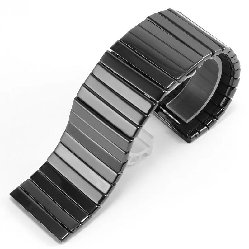 Ceramic WatchBand Replacement Rado DIAMASTER Series Black Watch Chain Men\'s Watch Chain Accessories 27mm 35mm