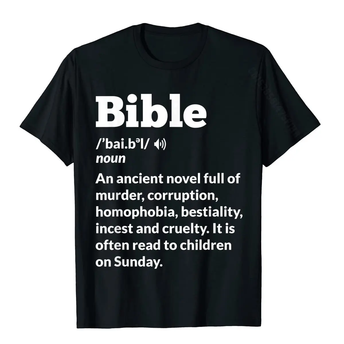 Funny Atheist Anti-Religion Atheism Bible T-Shirt Cosie Tshirts Tops & Tees For Men Special Cotton Casual T Shirts