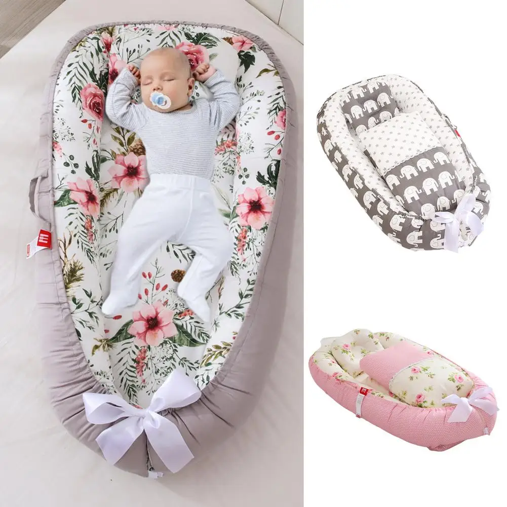 Baby Nest Bed With Pillow Quilt Newborn Lounger Portable Napping Baby Bassinet With Pillow & Quilt Bebe Cotton Crib Sleeper