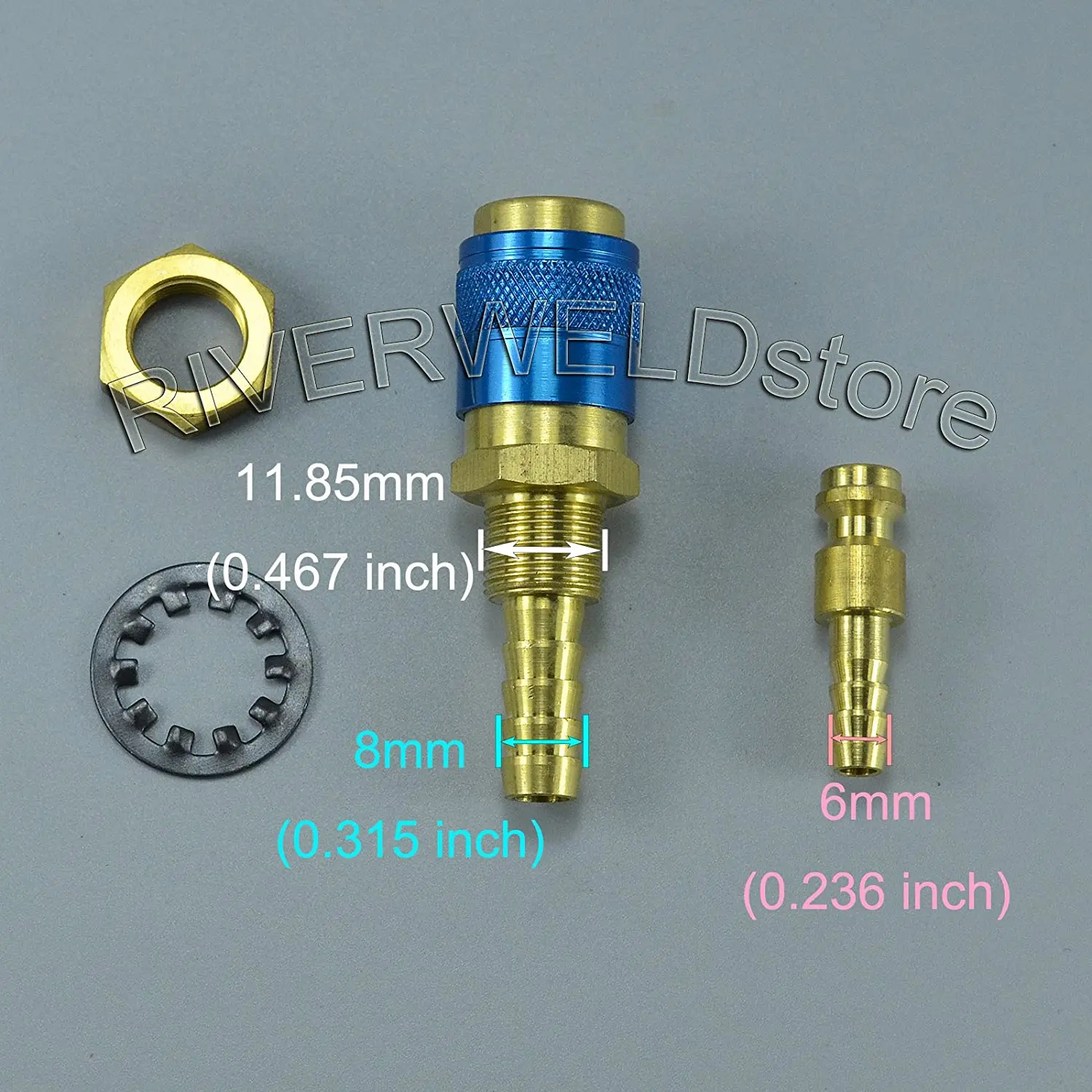 Adaptador refrigerado por agua y Gas, conector rápido para PTA DB SR WP 9 17 18 26 TIG, soplete de soldadura, 2 juegos